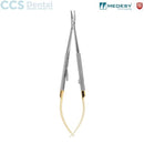 Porta agujas castroviejo 140mm curvo B-TC extrafino