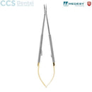 Porta agujas castroviejo 180mm curvo D-TC extrafino