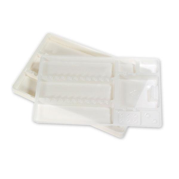 material dental desechable bandejas MEDICALINE, bandejas plastico compart. 28x18cm. 400u