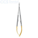 Porta agujas 18cm curvo recubrimiento de diamante