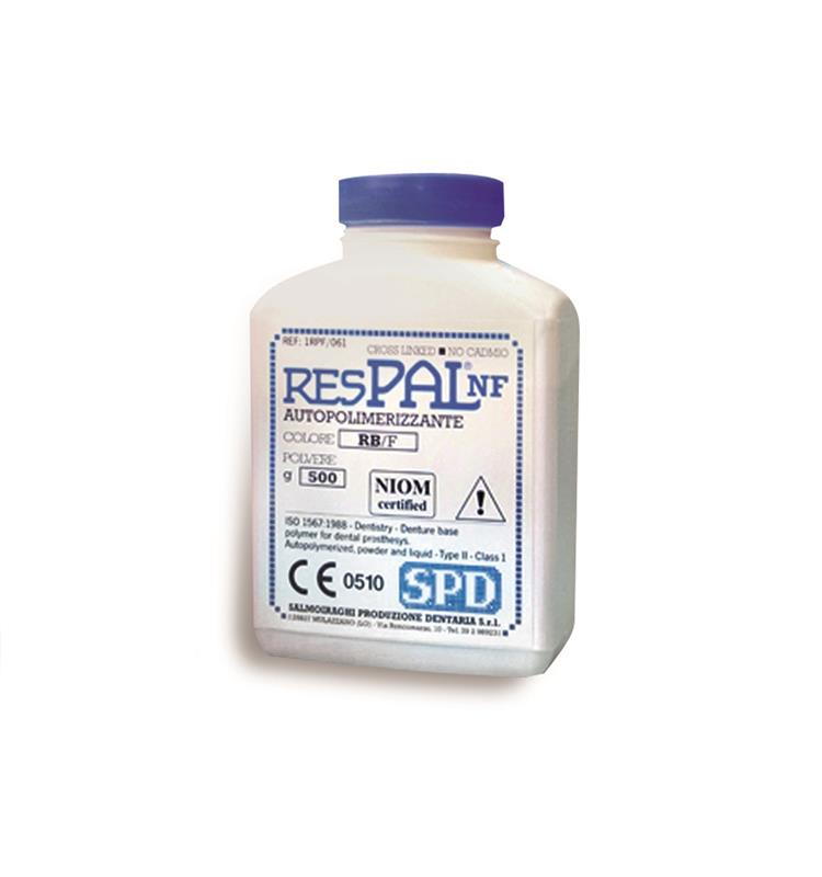 Aparatologia dental economica Resina Spd "Respal Nf" Auto Polvo 1Kg Color Rosa Veteado SPD