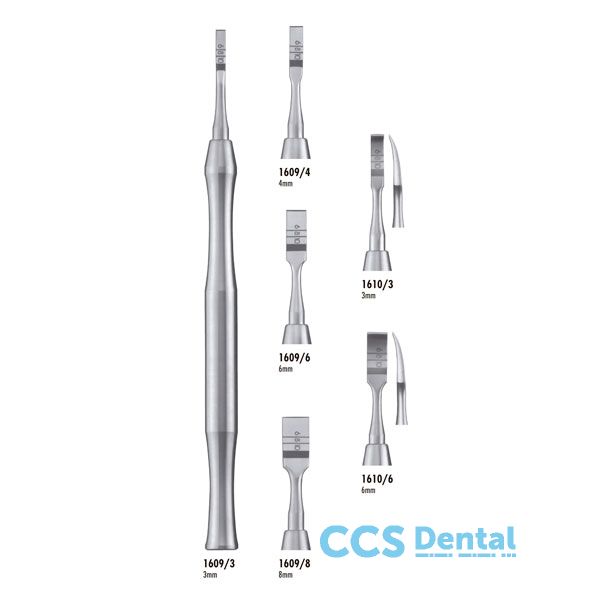 1610/6 Osteotomo Cincel Hueso Curvo 6mm.