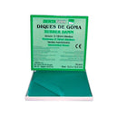 diques para endodoncia DENTAFLUX,dique goma verde mentol. 36u.