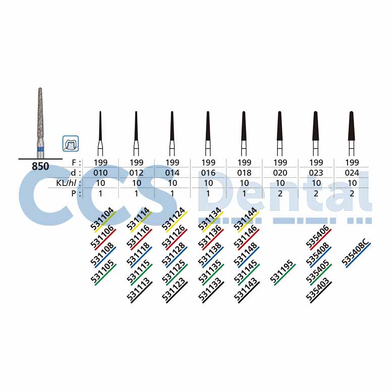 Fresa diamantada para turbina 850