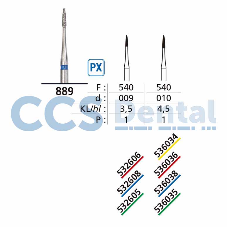 Fresa diamantada para turbina 889