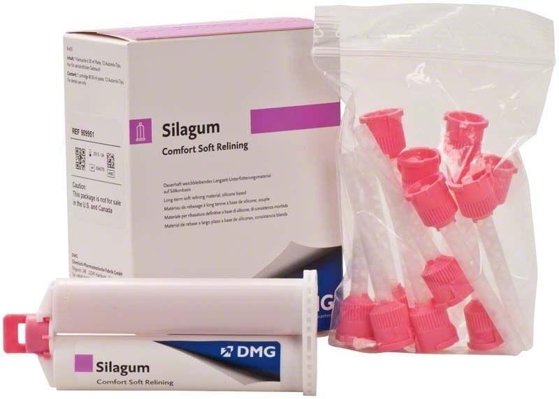 resinas DMG, silagum comfort rebase 50ml. +12 puntas