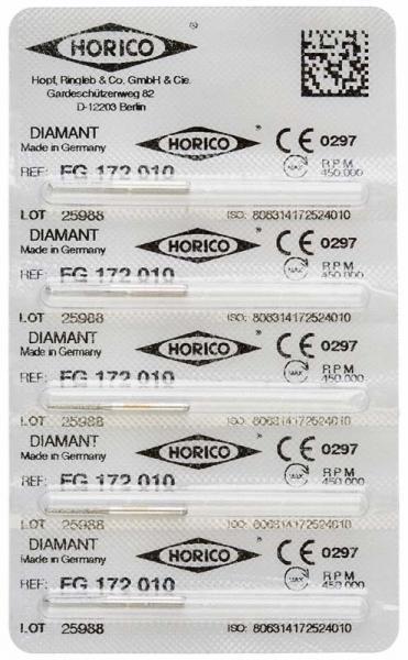 fresas dentales HORICO, 172-010 fg diamante fig.847 5u