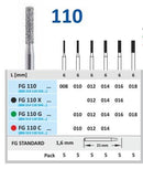 fresas dentales HORICO, 110c-012 fg diaman.fig.836 5u