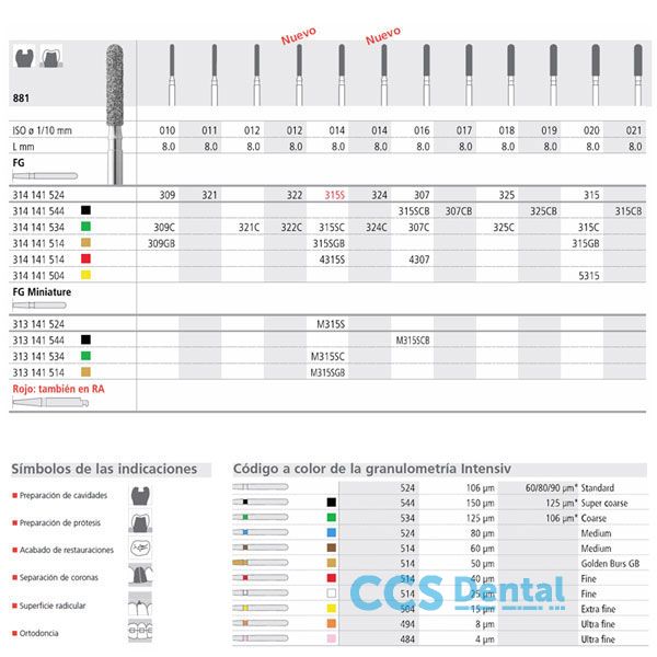 Fg 315S/6  881-014 Fg Diam. Medio 6Uds.