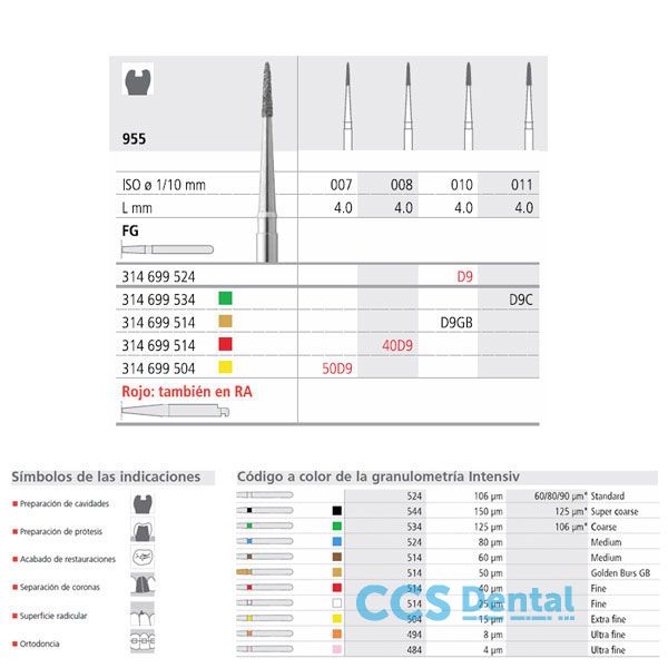 Fg D9/6 955-010 Fg Diam. Medio 6Uds.