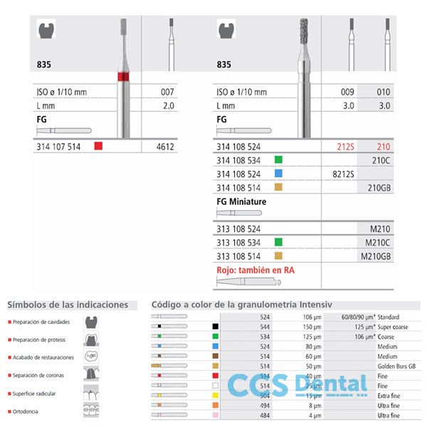 Fg 212S/6  835-009 Fg Diam. Medio 6Uds.