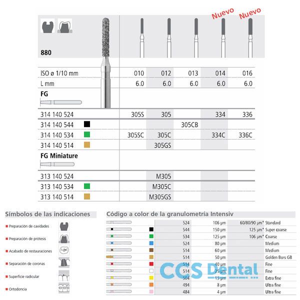 Fg 305/6  880-012 Fg Diam. Medio 6Uds.