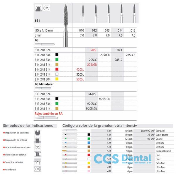 Fg 285L/6  861-014 Fg Diam. Medio 6Uds.