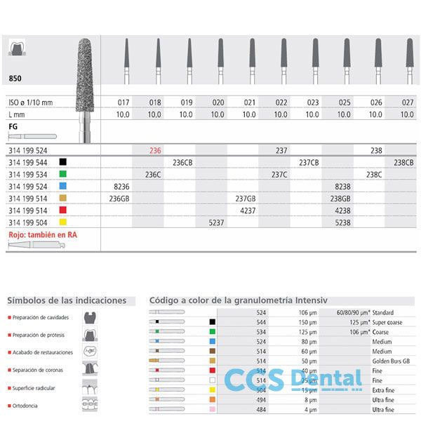 Fg 236/6  850-018 Fg Diam. Medio 6Uds.