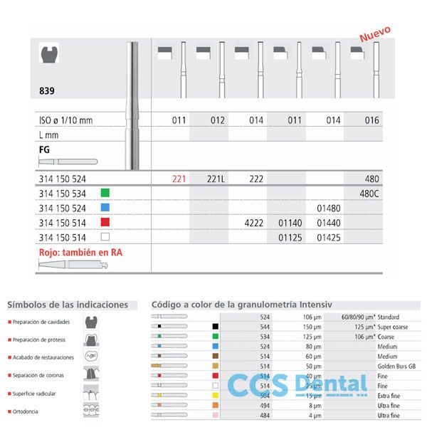 Fg 222/6  839-014 Fg Diam. Medio 6Uds.