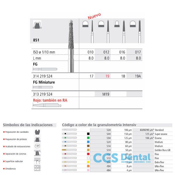 Fg 19A/6  851-017 Fg Diam. Medio 6Uds.