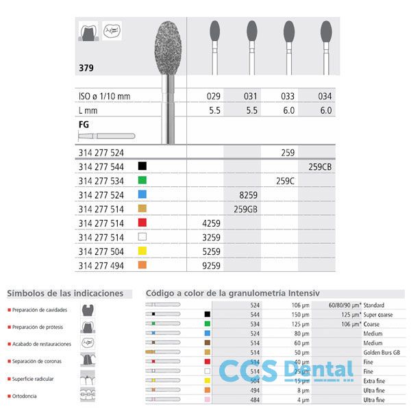 Fg 259/6 C 379-033 Fg Diam. Grueso 6Uds.