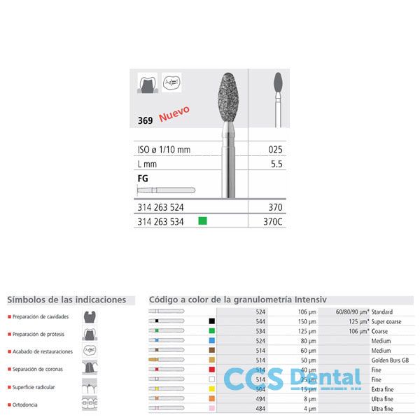 Fg 370/6 C 369-025 Fg Diam. Grueso 6Uds.