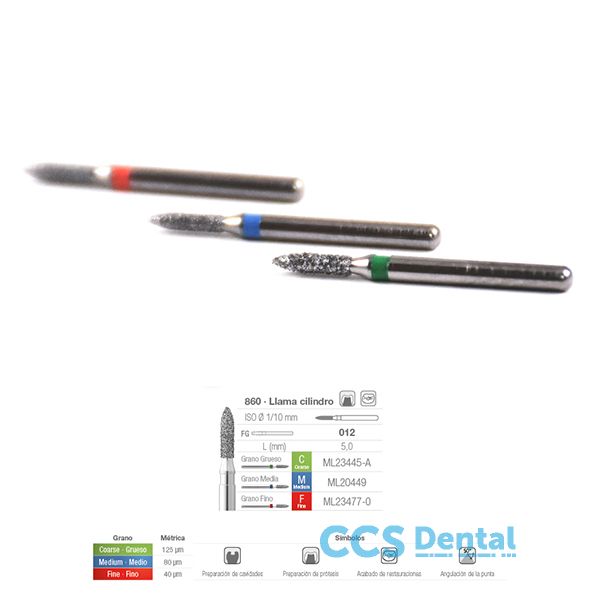 860C-012 Fresa Fg Diamante Fig 164 Grueso 5 Uds.