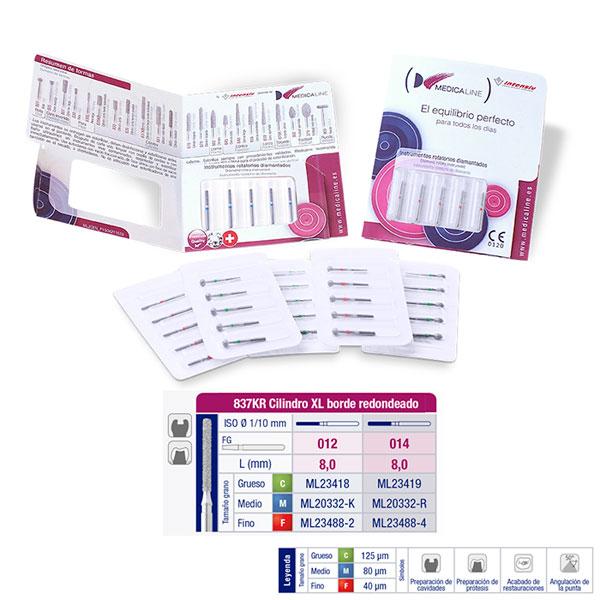 fresas dentales MEDICALINE, 837krf fresa fg diamante fig 158 fino 5 u.