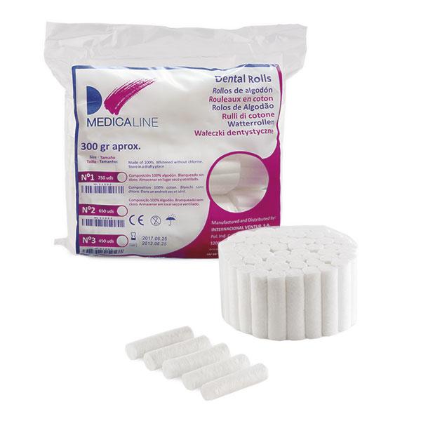 material dental desechable algodón MEDICALINE, rollo algodon 300gr.      