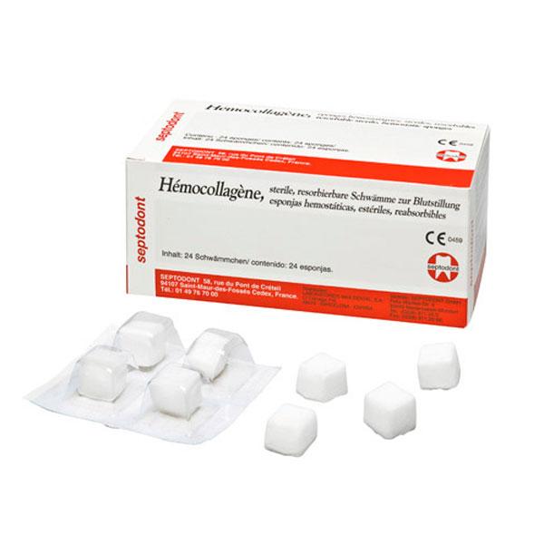 hemostáticos para desinfección SEPTODONT,hemocollagene 15x15x8mm. 24u.