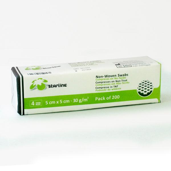 material dental desechable algodón STARLINE, gasas 5x5cm. no esteril 30g/m2 200u.   