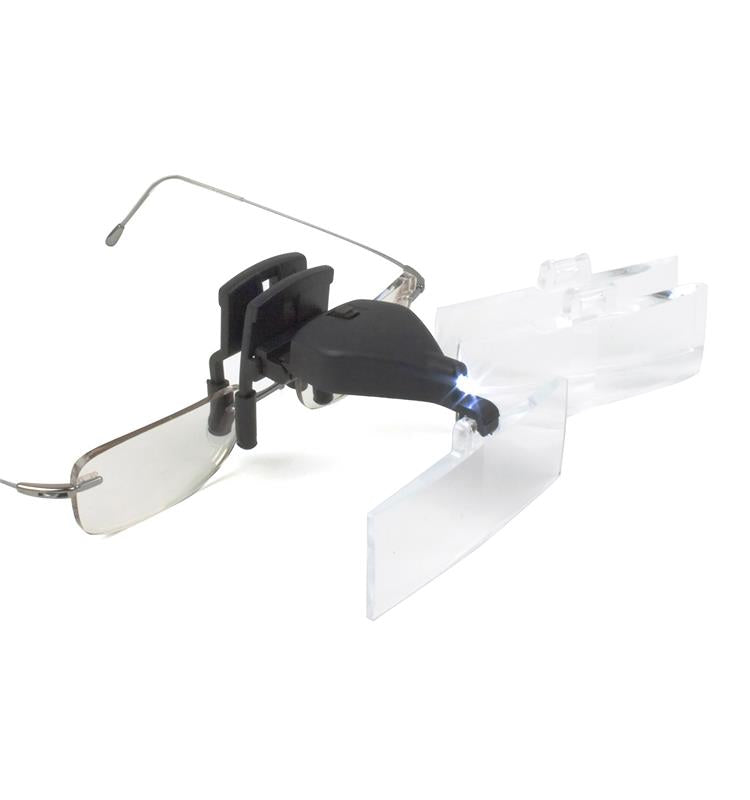 Aparatologia dental economica Lupas Binoculares con Pinza 3 Lentes 1,5X- 2,5X - 3,5X Luz Led TECHNOFLUX